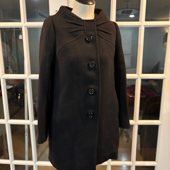 Kate Spade Etta Bow Wool Coat Sz 2 - Picture 1 of 10